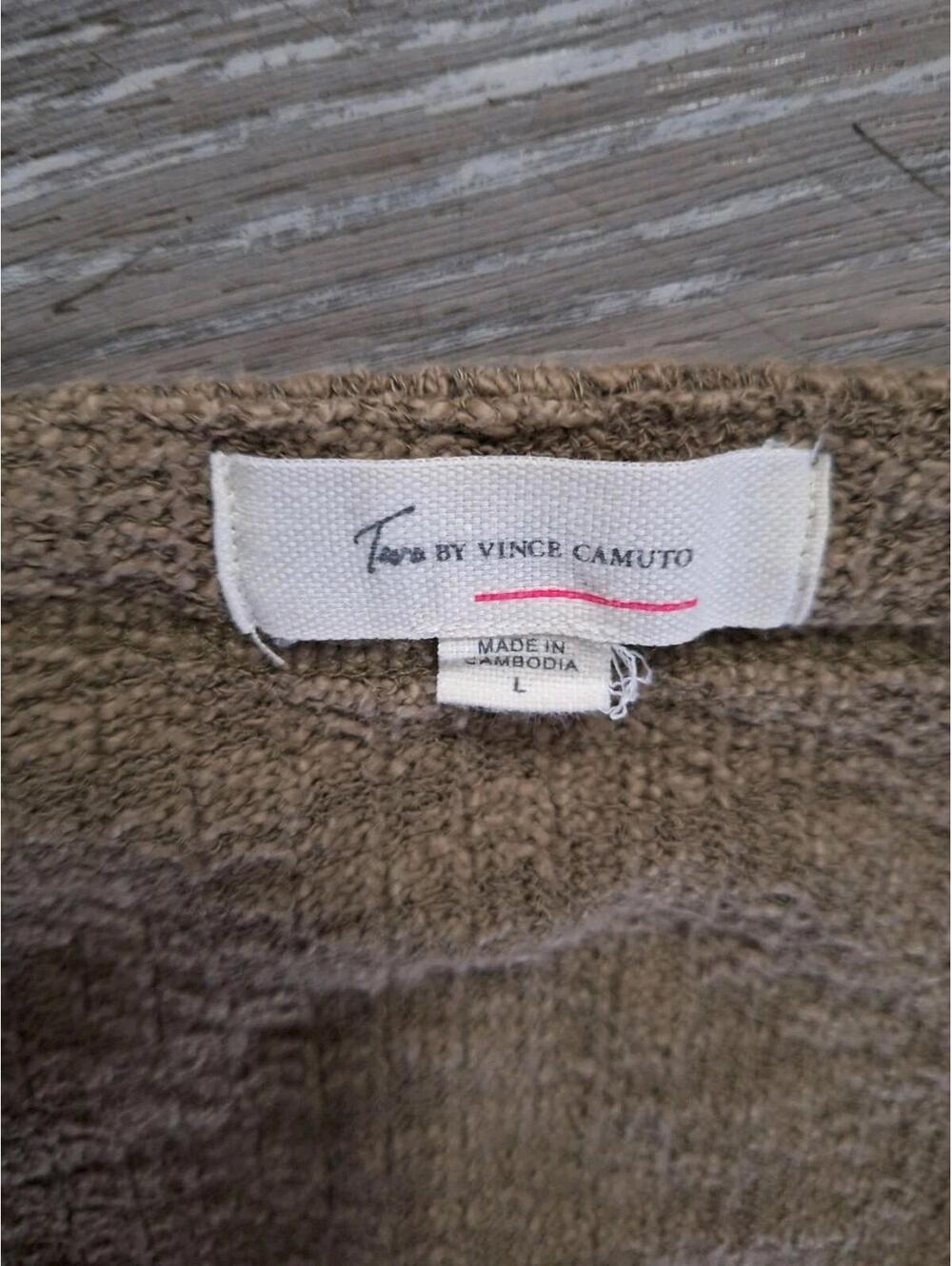 Two By Vince Camuto Women's Long Sleeve Button Up Cardigan Color, Olive Size L - Picture 3 of 4